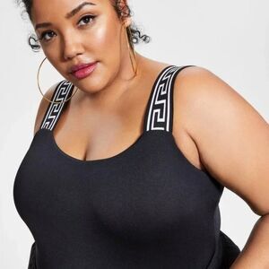 NWT Black Bodysuit with Greek Straps Detail